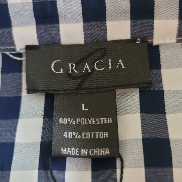 Gracia Floral Navy/White Check Embroidered Mini Dress, Country-Chic, Picnic - Picture 11 of 13